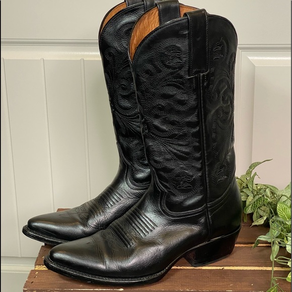 Joe Boots Shoes Joe Western Detailed Round Toe Boot Poshmark